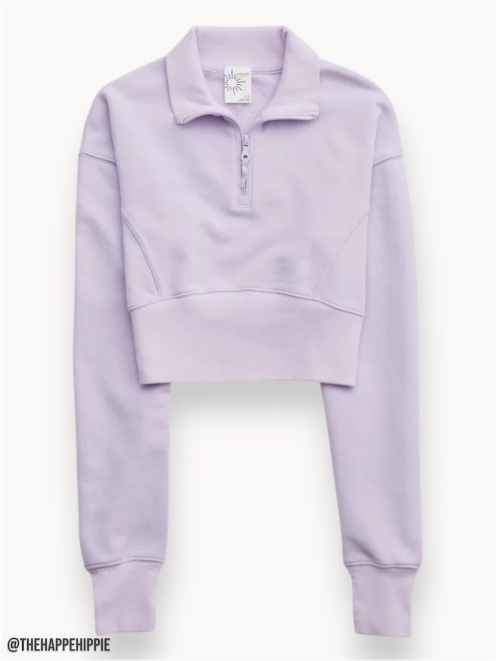 Offline by Aerie Lavender Cropped Quarter-Zip Hoodie